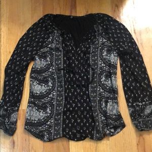 Lucky brand print front tie top medium